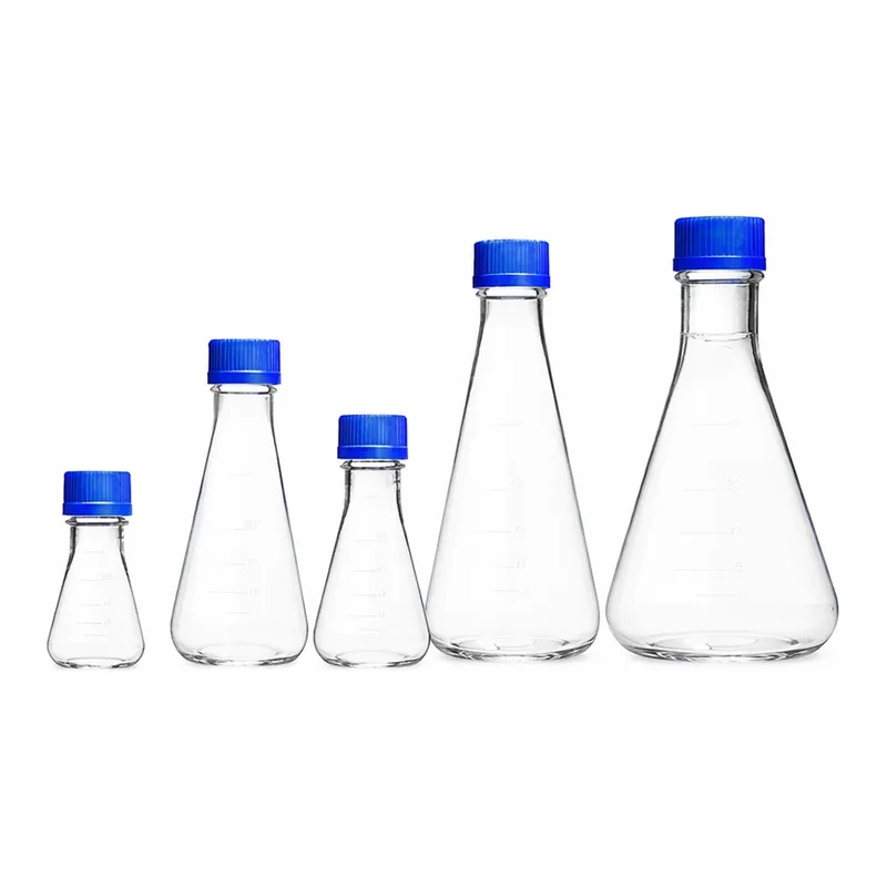 Thermo Fisher Scientific Nalgene Single-Use PETG Erlenmeyer Flask with Baffled Bottom: 멸균