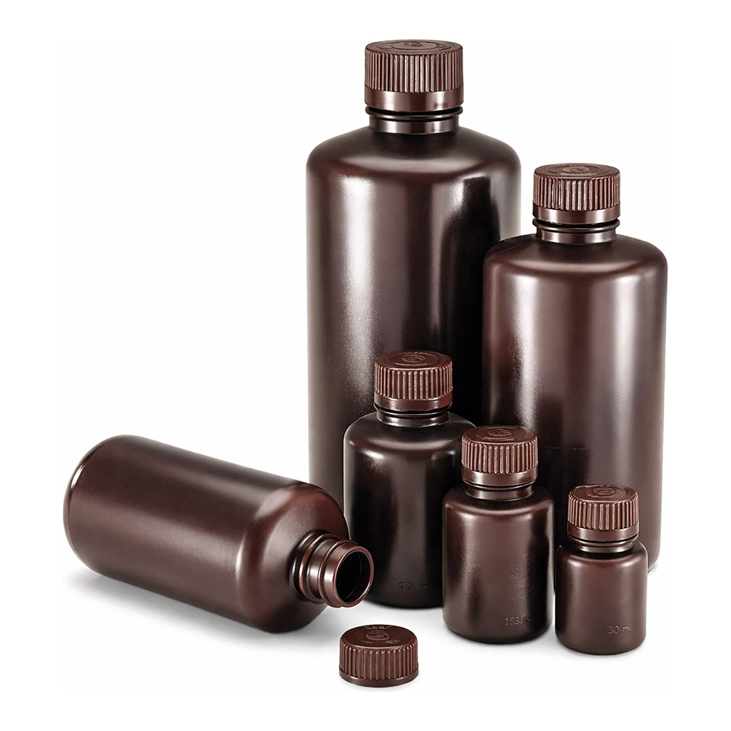Thermo Fisher Scientific Nalgene Narrow-Mouth Amber HDPE Economy Bottles