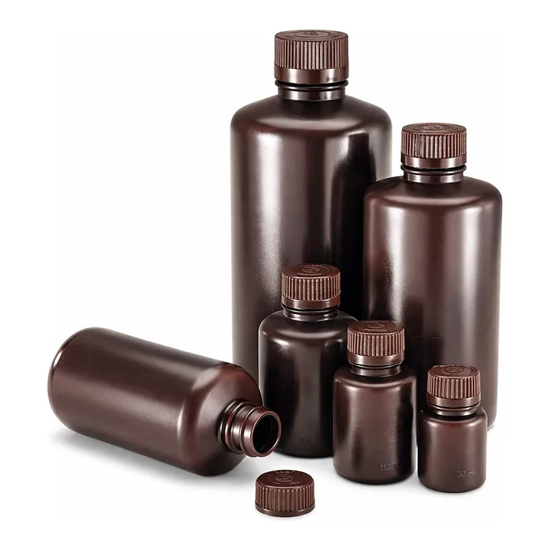 Thermo Fisher Scientific Nalgene Narrow-Mouth Amber HDPE Economy Bottles