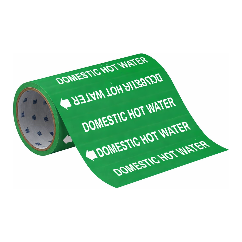Brady DOMESTIC HOT WATER Roll Form Pipe Marker