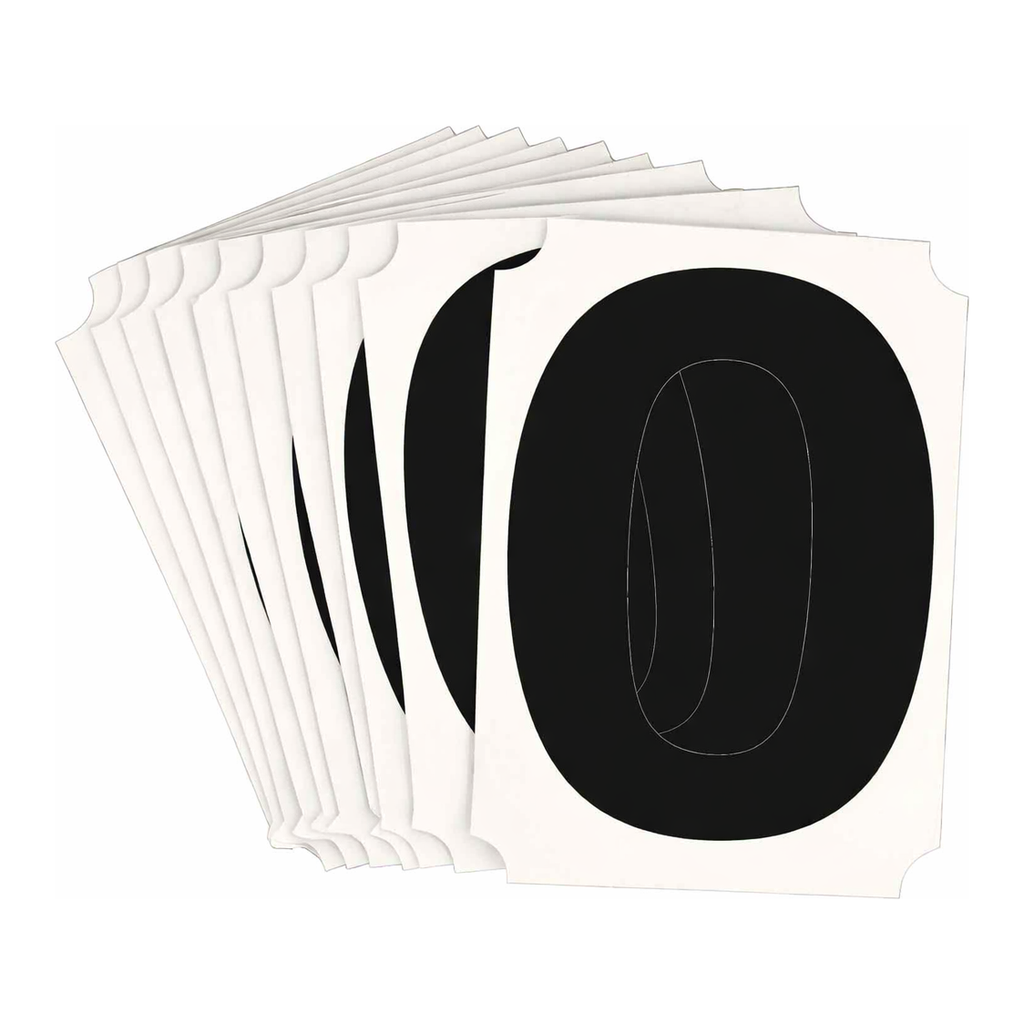 Brady 4" Black Helvetica Font Quik-Align Self-Spacing Numbers