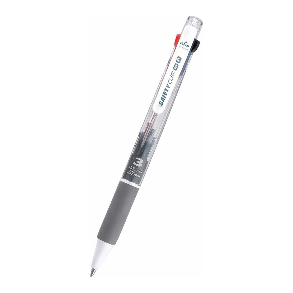 OFFICENEX 마이펜 세이프티클립 3색볼펜(0.7mm/그레이/1EA)