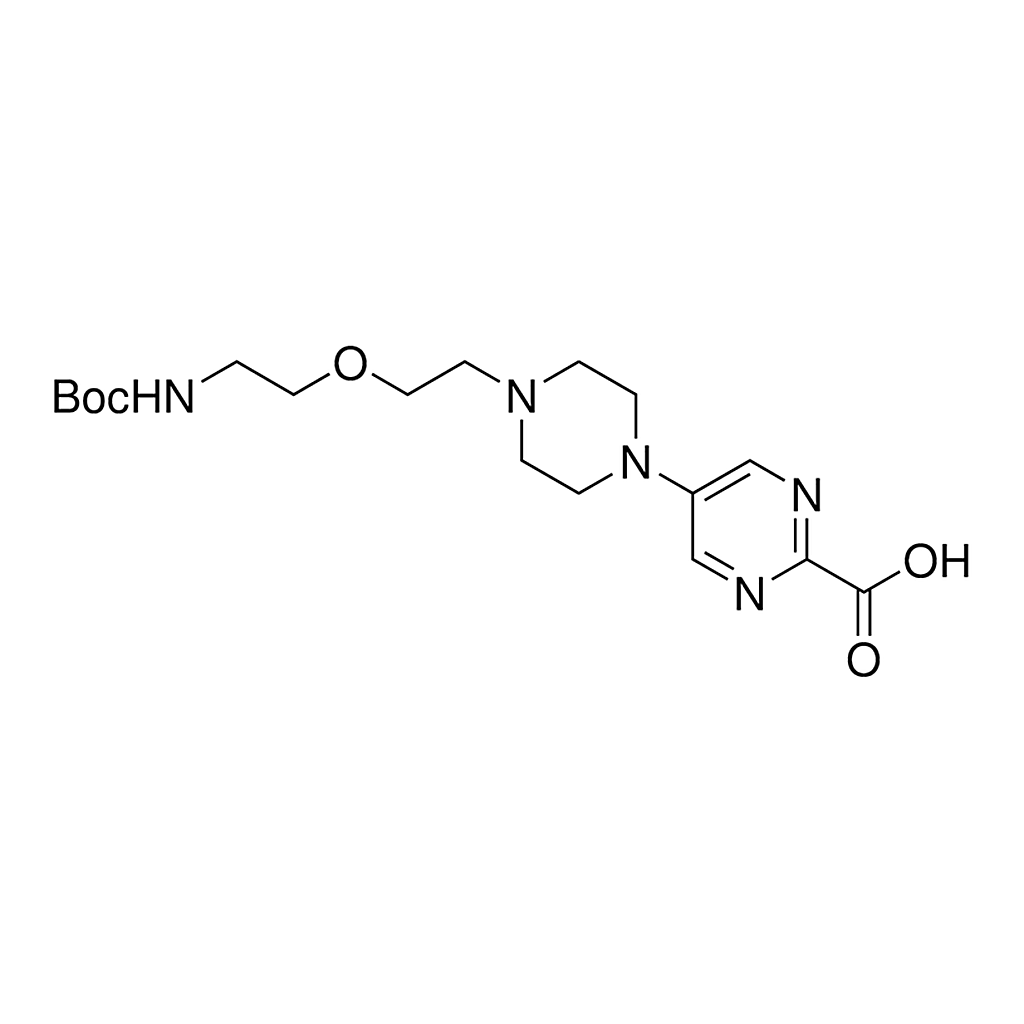 Merck 5-{4-[2-(2-{[(tert-butoxy)carbonyl]amino}ethoxy)ethyl]piperazin-1-yl}pyrimidine-2-carboxylic acid