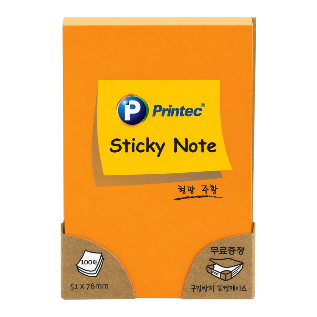 OFFICENEX 프린텍 N5176G 스티키노트 형광연두 51*76 100매