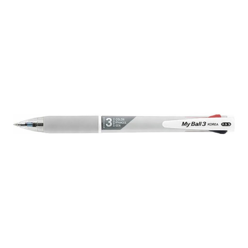 OFFICENEX 마이펜 마이볼 3색볼펜(0.5mm/그레이/1EA)