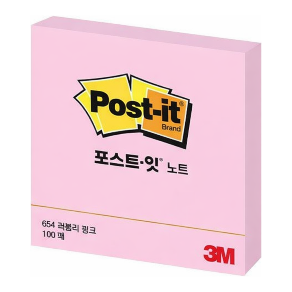 OFFICENEX 3M 포스트잇 654P 러블리핑크 76x76mm