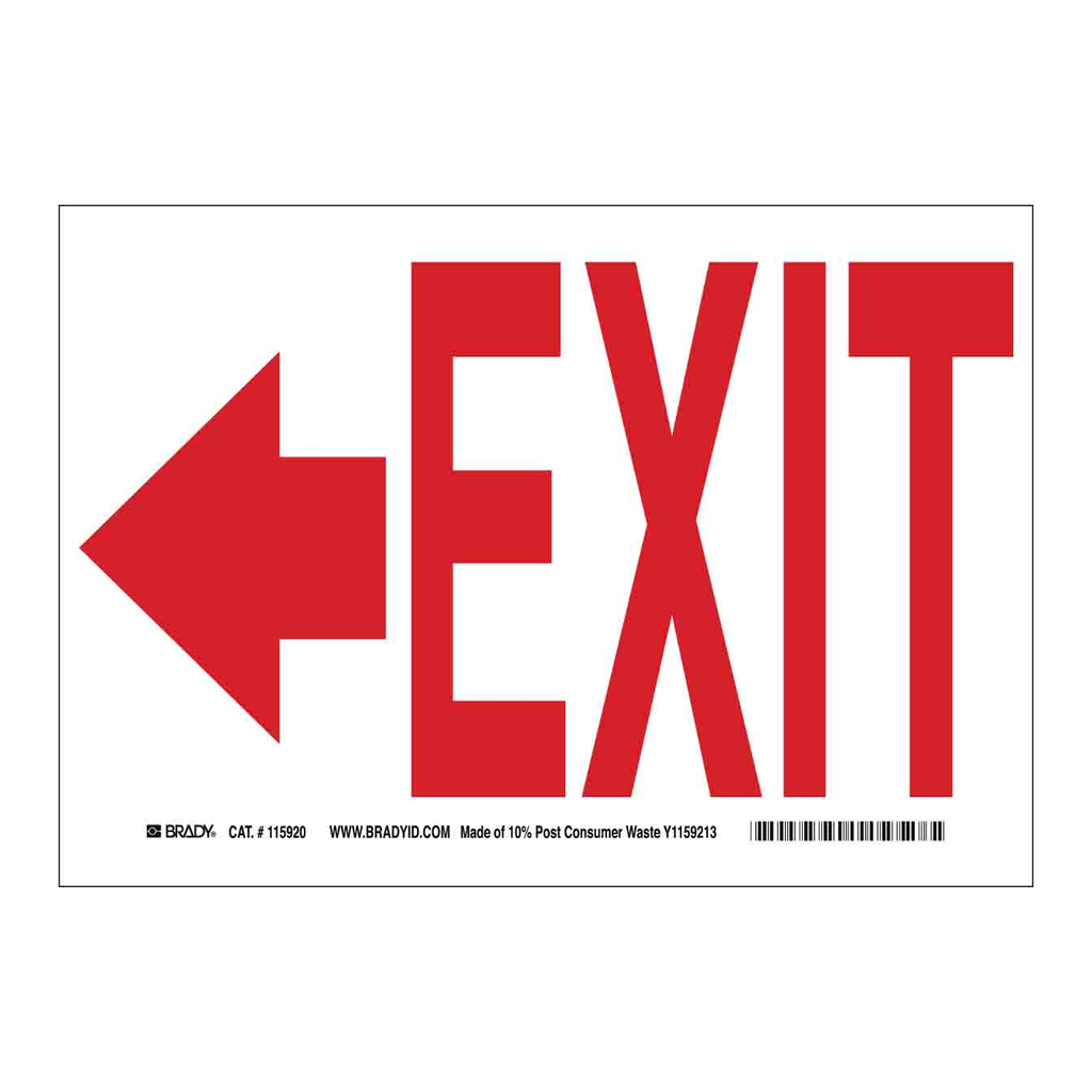 Brady Exit Sign
