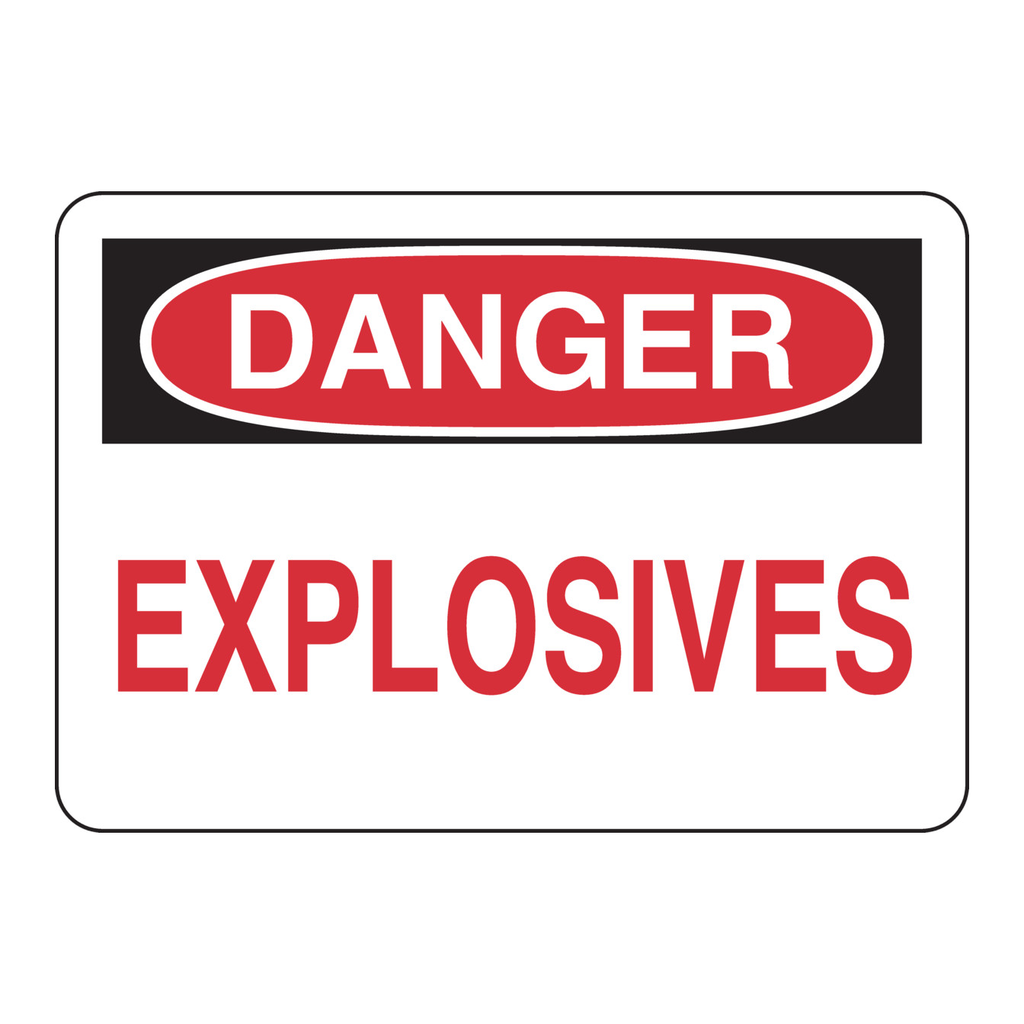 Brady DANGER Explosives Sign