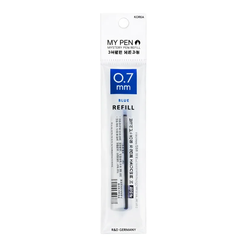 OFFICENEX 마이펜 세이프티클립 3색 볼펜 리필심 0.7mm 파랑