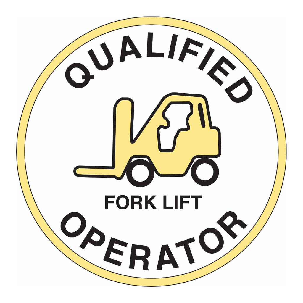 Brady QUALIFIED FORK LIFT OPERATOR Hard Hat Labels