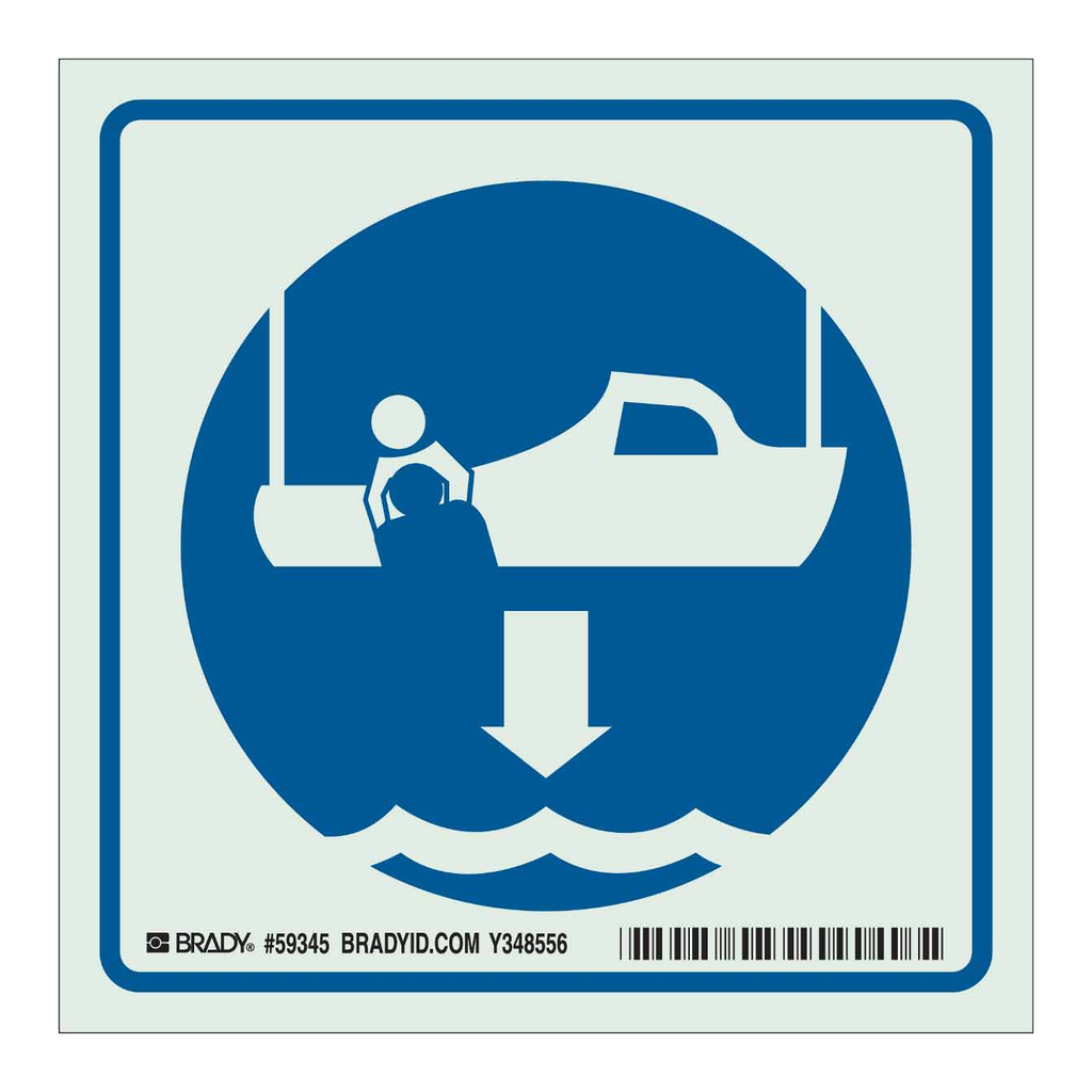 Brady BradyGlo Rescue Boat And Arrow Sign