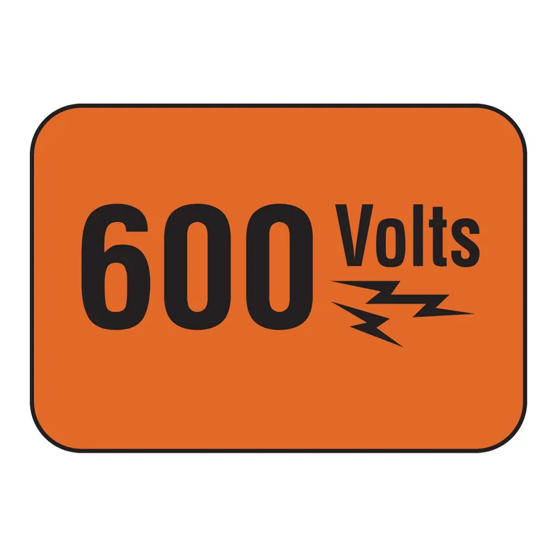 Brady 600 VOLTS Sign