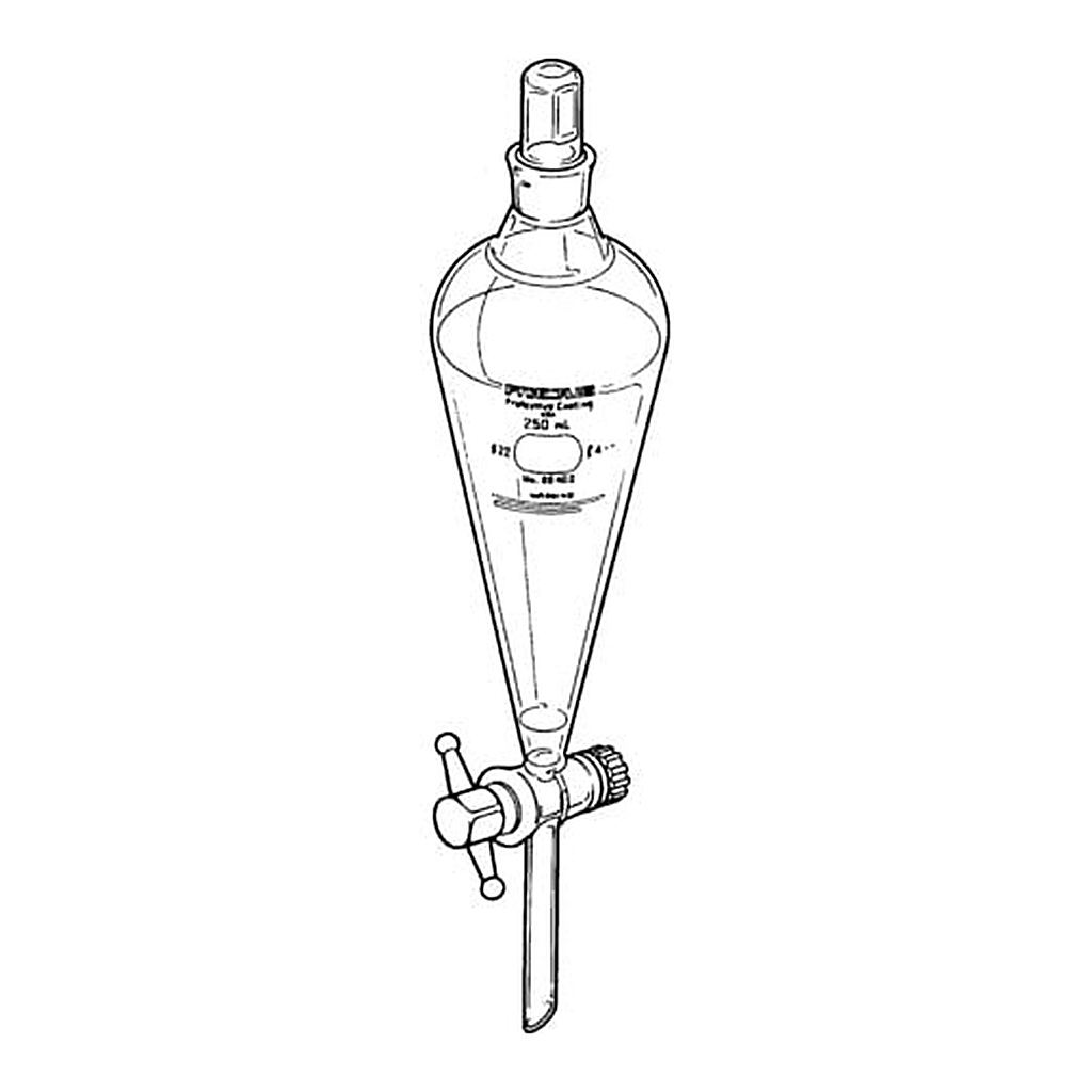Merck PYREXPLUS(R) Squibb separatory funnel, Pyrex(R) tapered stopper, PTFE stopcock