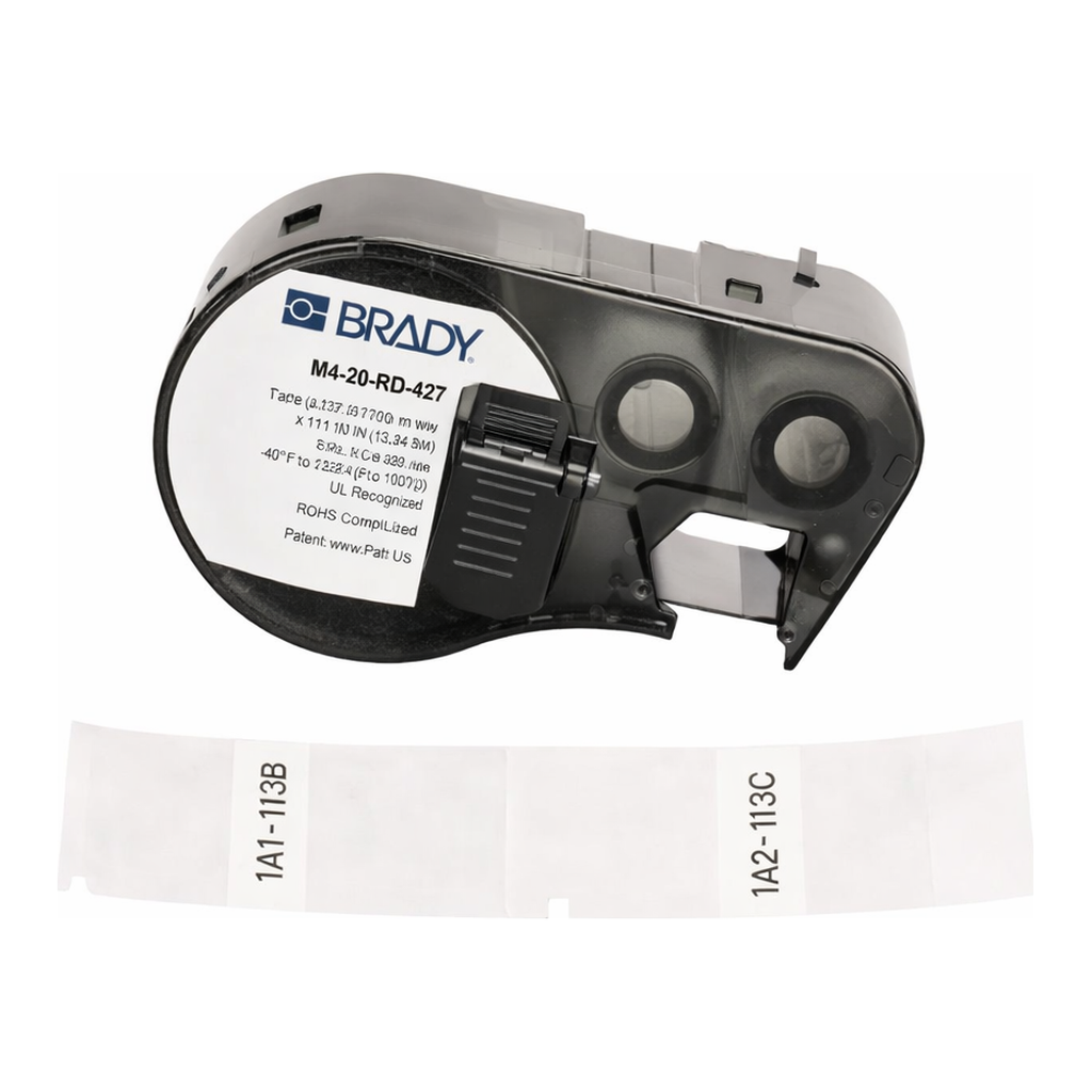 Brady Self-Laminating Vinyl Wrap Around Labels with Ribbon, Rotating, for M4 M5 Printers