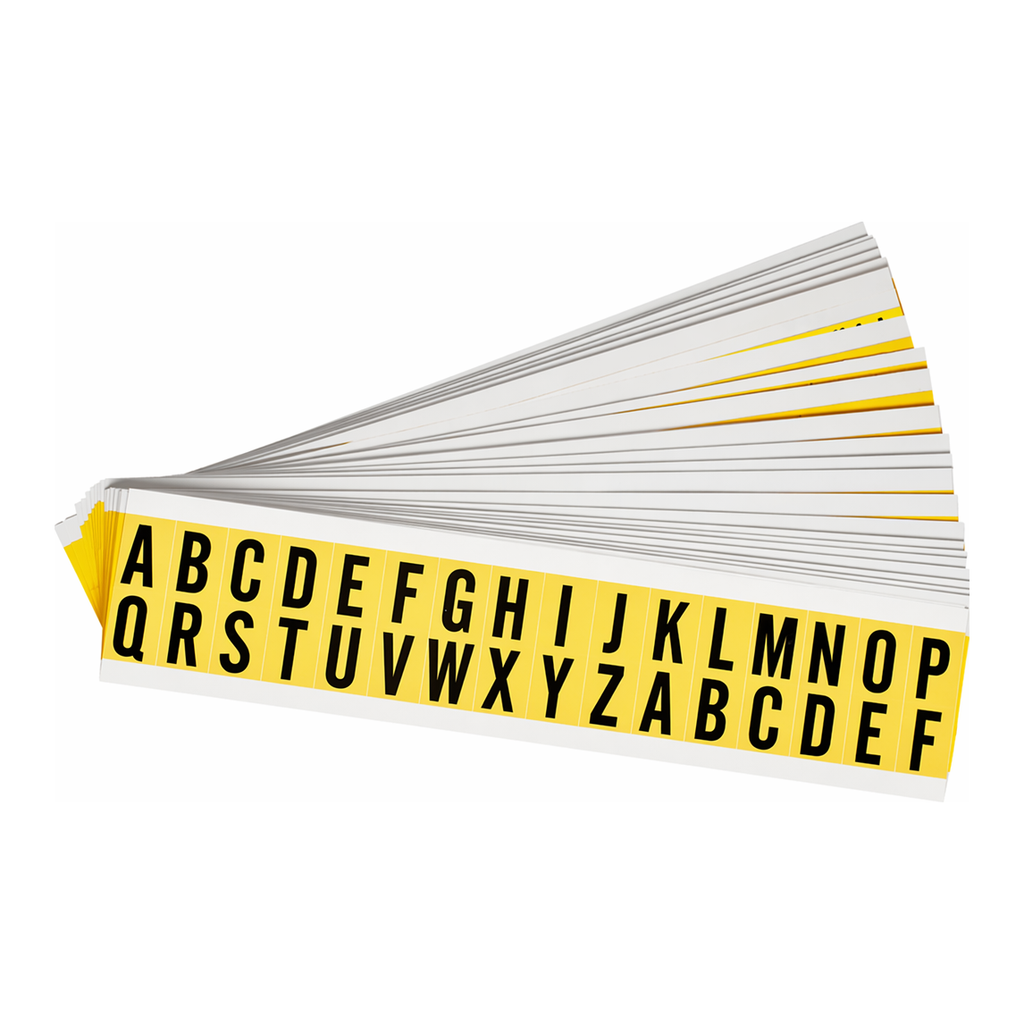 Brady 0.625" Character Height Black on Yellow Repositionable Letters Kit