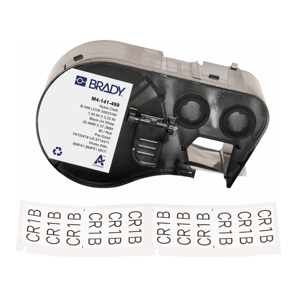 Brady Aggressive Adhesive Multi-Purpose Nylon Flag Labels with Ribbon for M4 M5 Printers