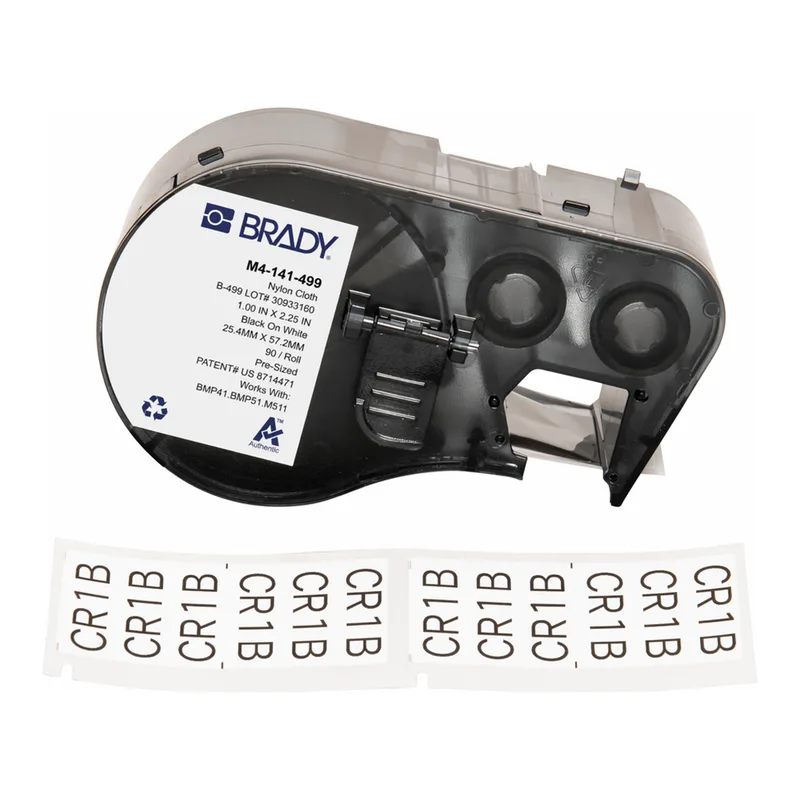 Brady Aggressive Adhesive Multi-Purpose Nylon Flag Labels with Ribbon for M4 M5 Printers