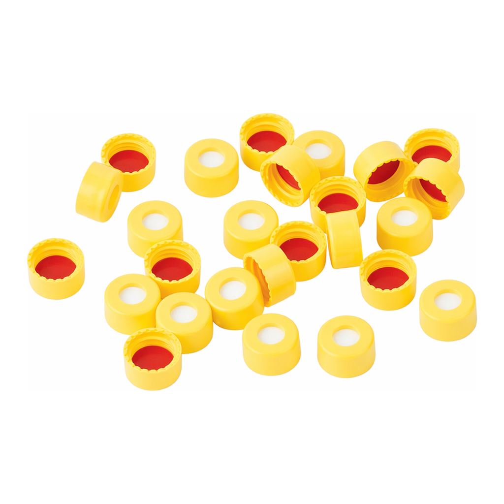 Restek Caps, Short Screw, 9mm Yellow PTFE/Sil Pack of 1000