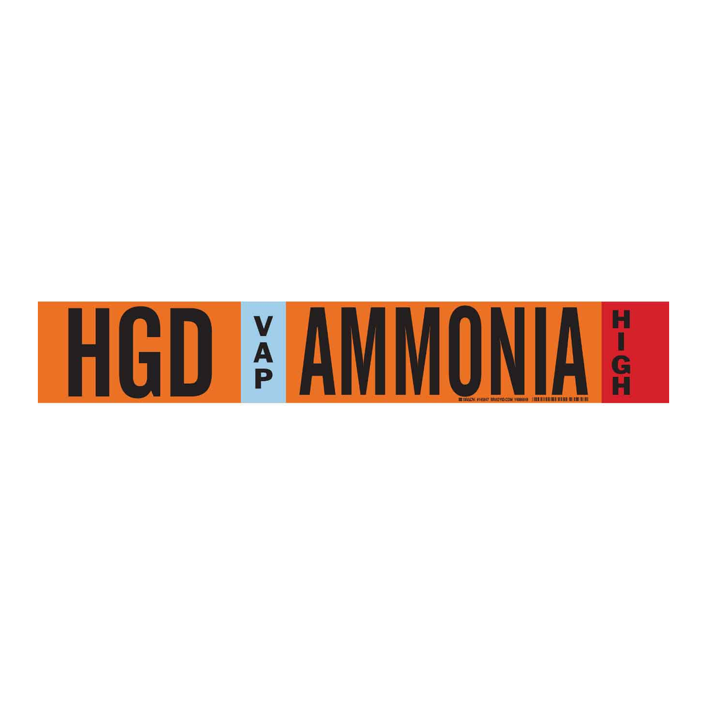 Brady HGD VAP AMMONIA HIGH Pipe Marker