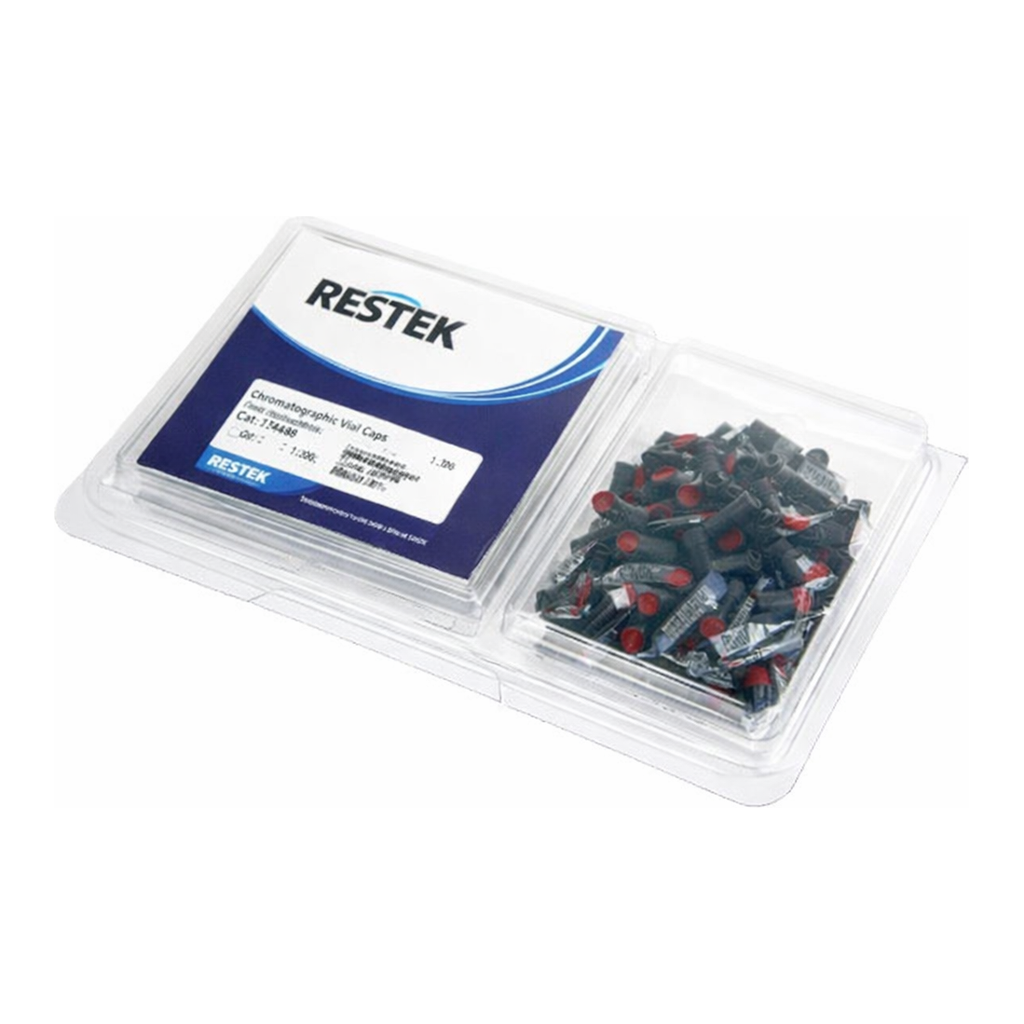 Restek Vial, Threaded w/Septa, 2ml Ambr 8-425 Silcote Deac w/Red PTFE Sil 0.065in100PK