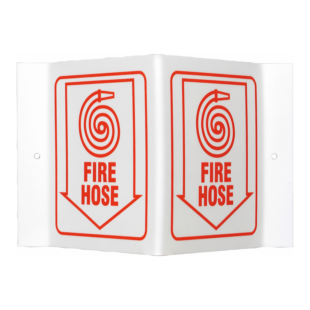 Brady Glow-in-the-Dark Fire Hose "V" Sign - 6" x 9"