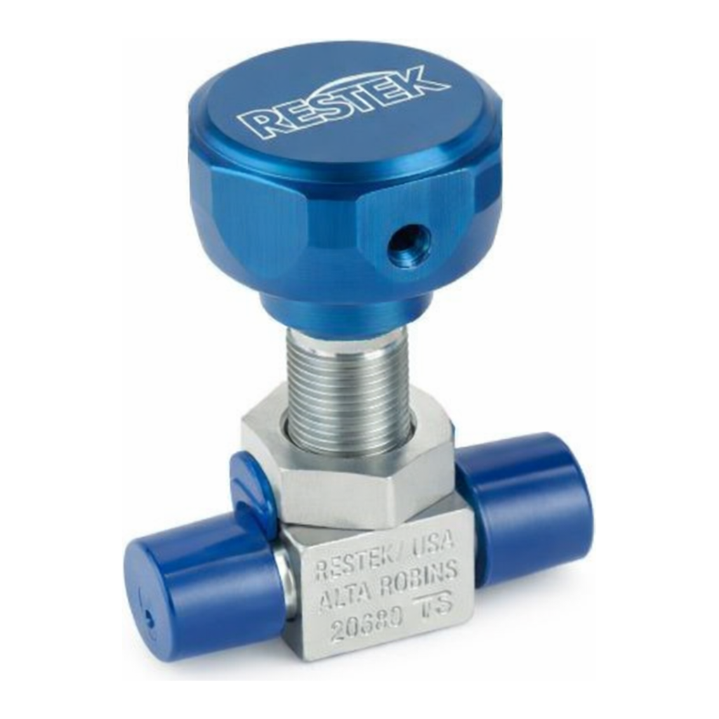 Restek Metering Control Valve, 1/4in Male NPT x 1/4in Male NPT 3500psig DOT press rating, Sulfine