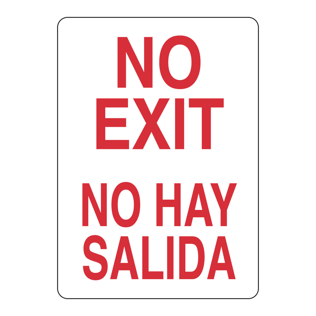 Brady Bilingual No Exit Sign