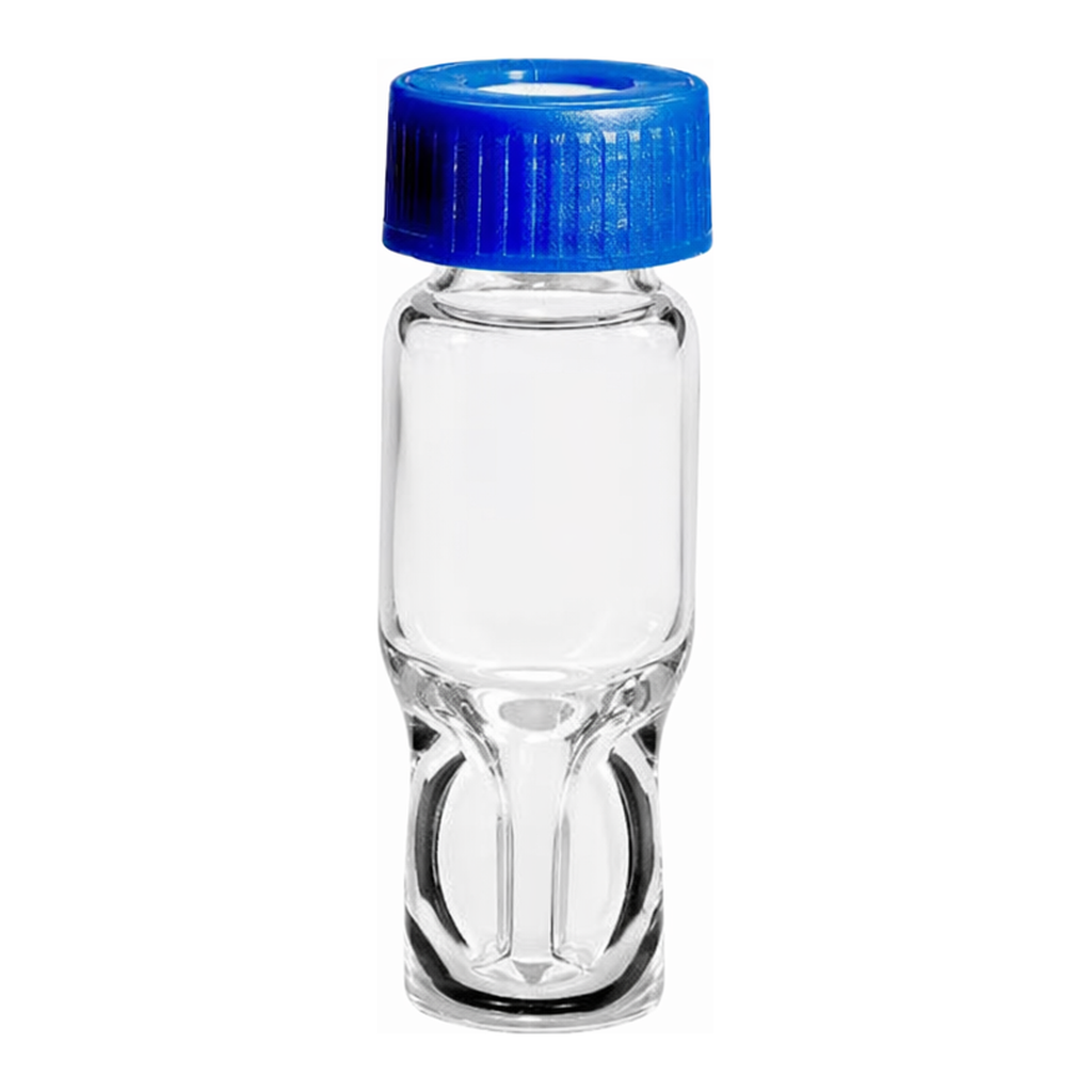 Waters LCGC Certified Clear Glass 12 x 32 mm Screw Neck Vial, Total Recovery, with Cap and PTFE/Silicone Septum, 1 mL Volume, 100/pk