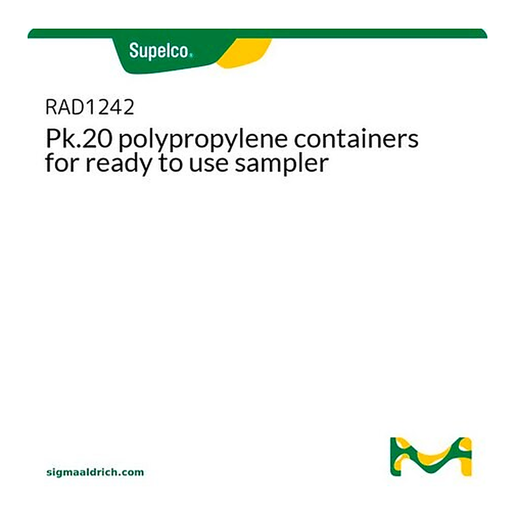 Merck Pk.20 polypropylene containers for ready to use sampler