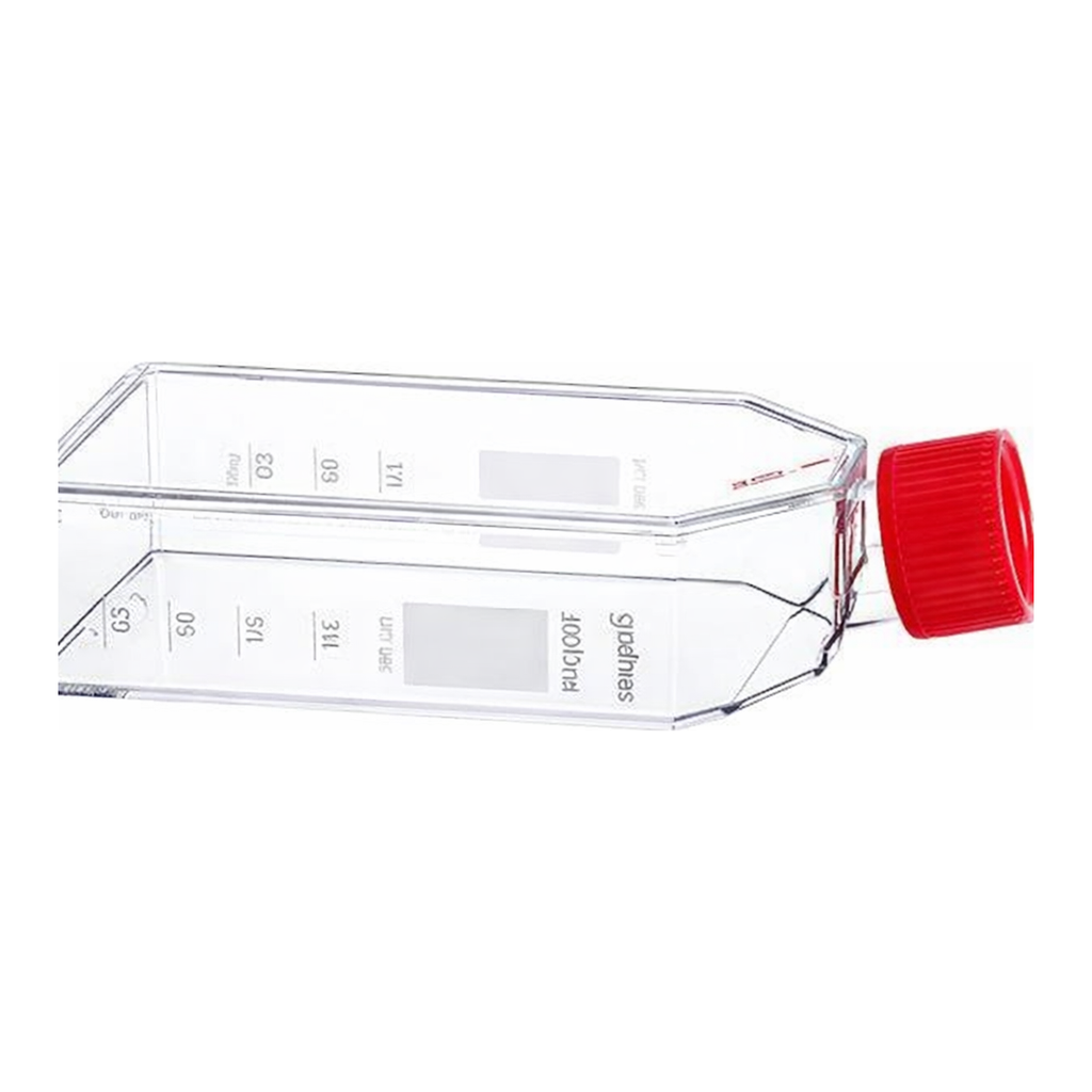 Greiner Bio One CELL CULTURE FLASK, 250 ML, 75 CM², PS,RED STANDARD SCREW CAP, CLEAR, CELLSTAR® TC, STERILE, 5 PCS./BAG