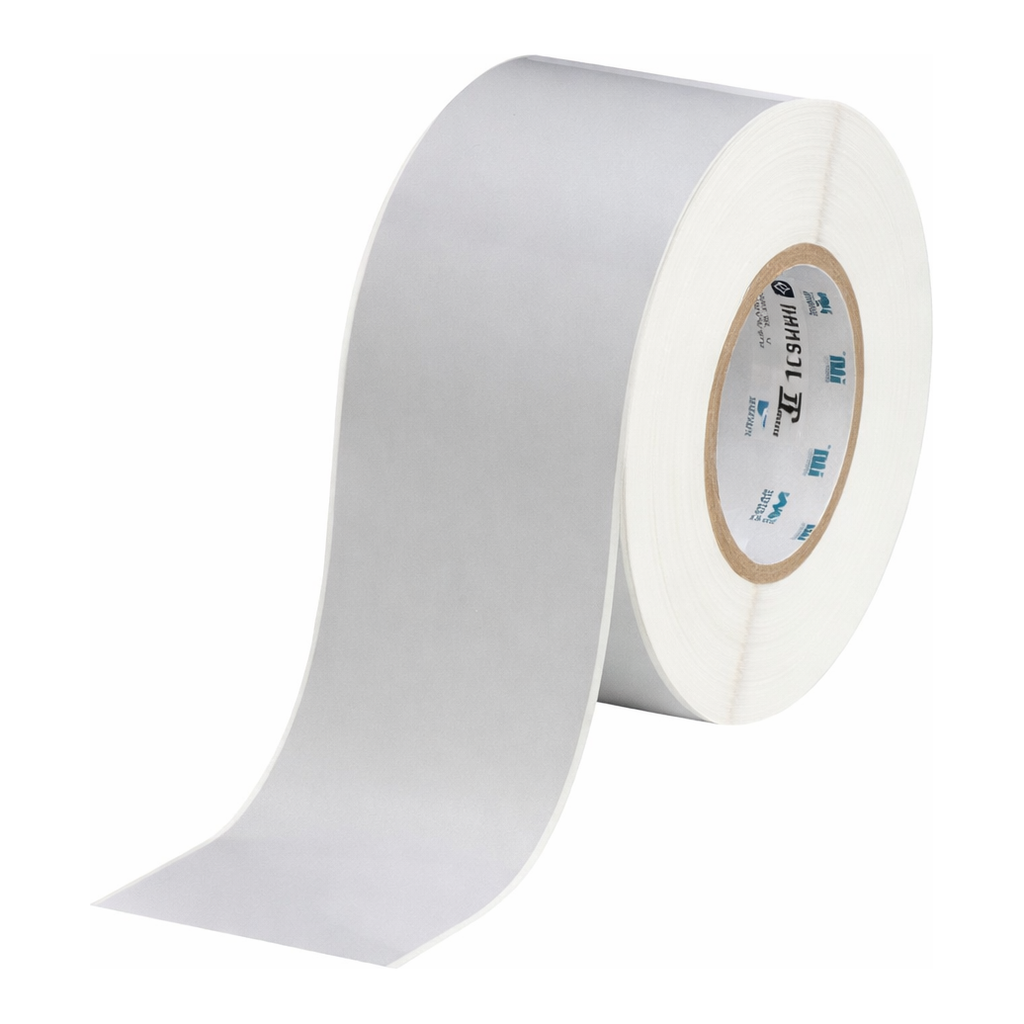 Brady 3" Core Continuous Matte Silver Polyester with Rubber Adhesive Labels