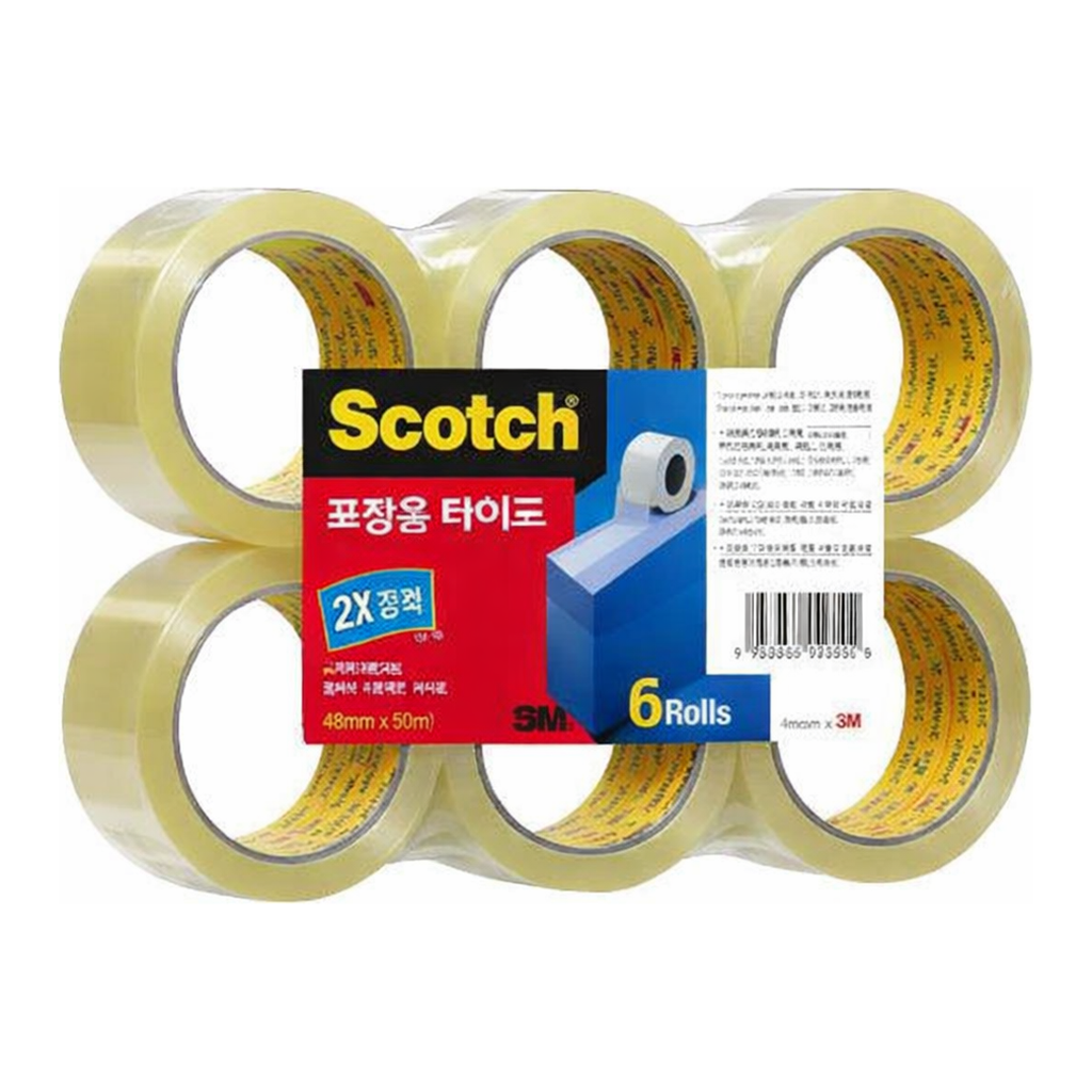 OFFICENEX 3M 스카치 포장용 테이프 3615-6 투명 (48mmx50Mx6롤)
