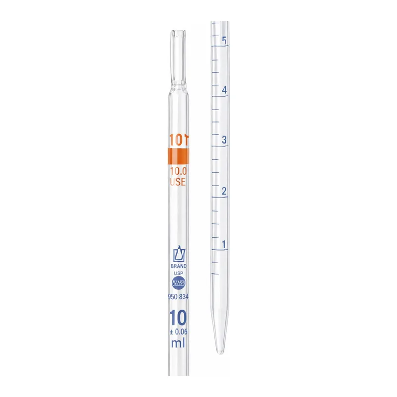 Graduated Pipet, Total Delivery, Type 2, USP Grade, BLAUBRAND 메스 전량 피펫, Class A + USP Batch 보증서