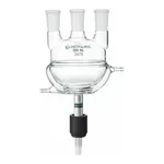 3-Neck Half Jacketed Round Bottom Flask with Drain Valve 3구 하부 자켓형 환저 플라스크