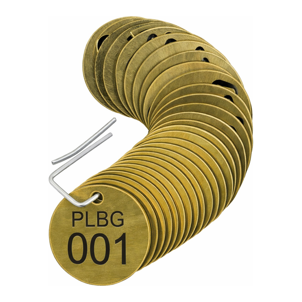Brady Stamped Brass Valve Tags PLBG Plumbing