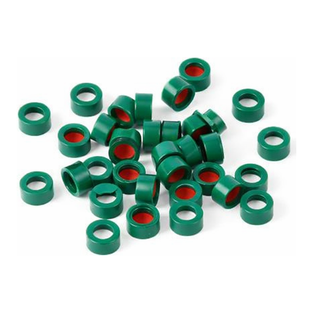 Restek Caps, Short Screw, 9mm Green PTFE/Sil Pack of 100