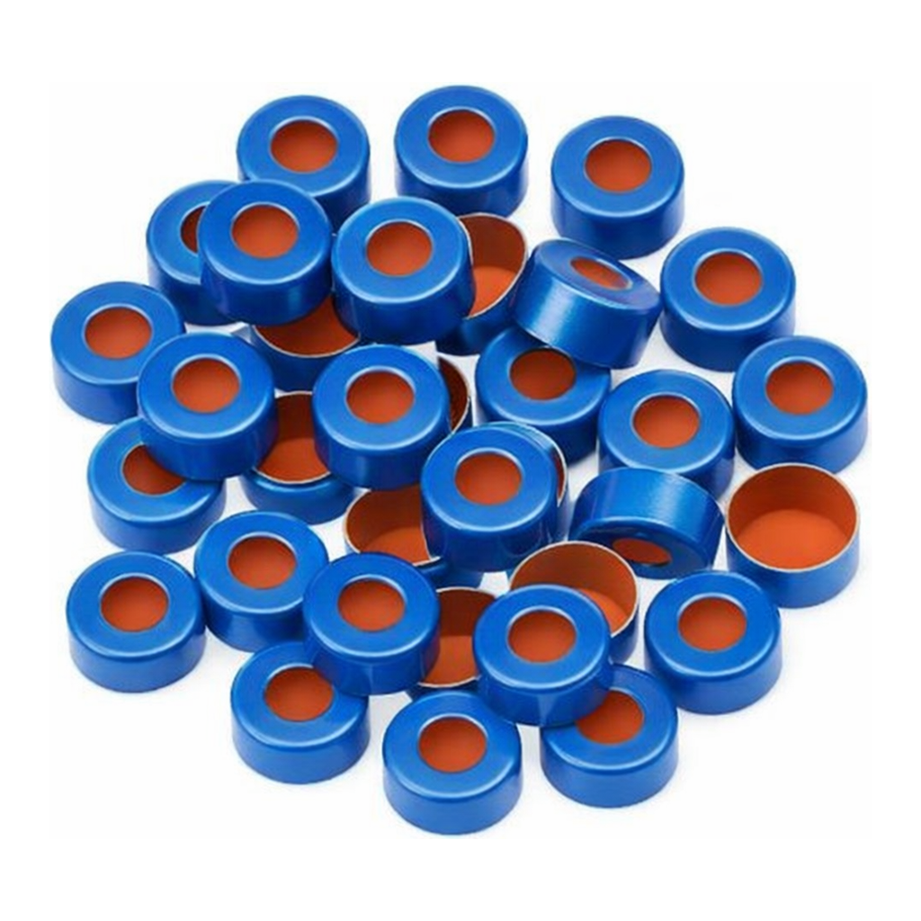 Restek Caps, Crimp Seal, 11mm Blue PTFE/RR Pack of 100