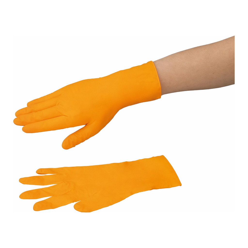 AS ONE Chemical Resistant Gloves (Orange NITRILE), 내약 장갑 (오렌지 니트릴)