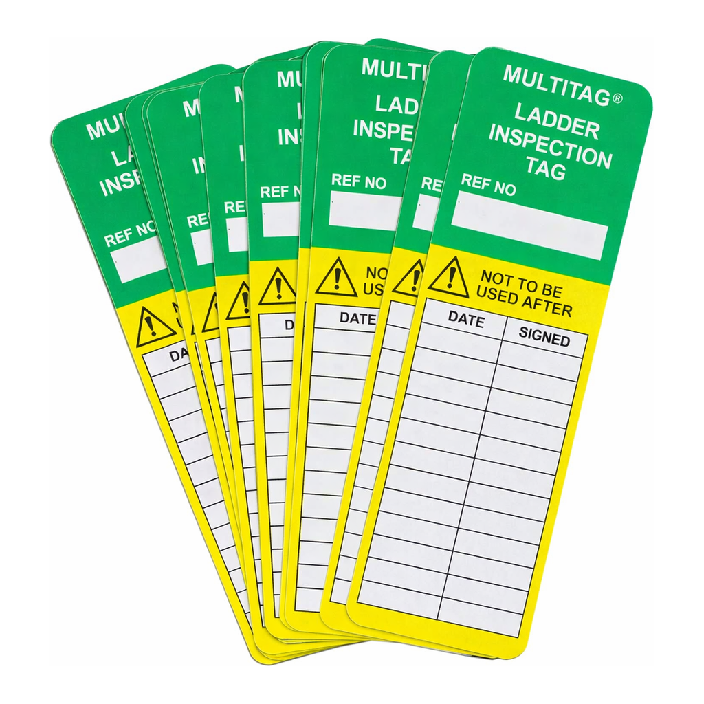 Brady LadderTag Inserts: MULTITAG: LADDER INSPECTION TAG REF NO: LADDER NOT TO BE USED AFTER DATE:…