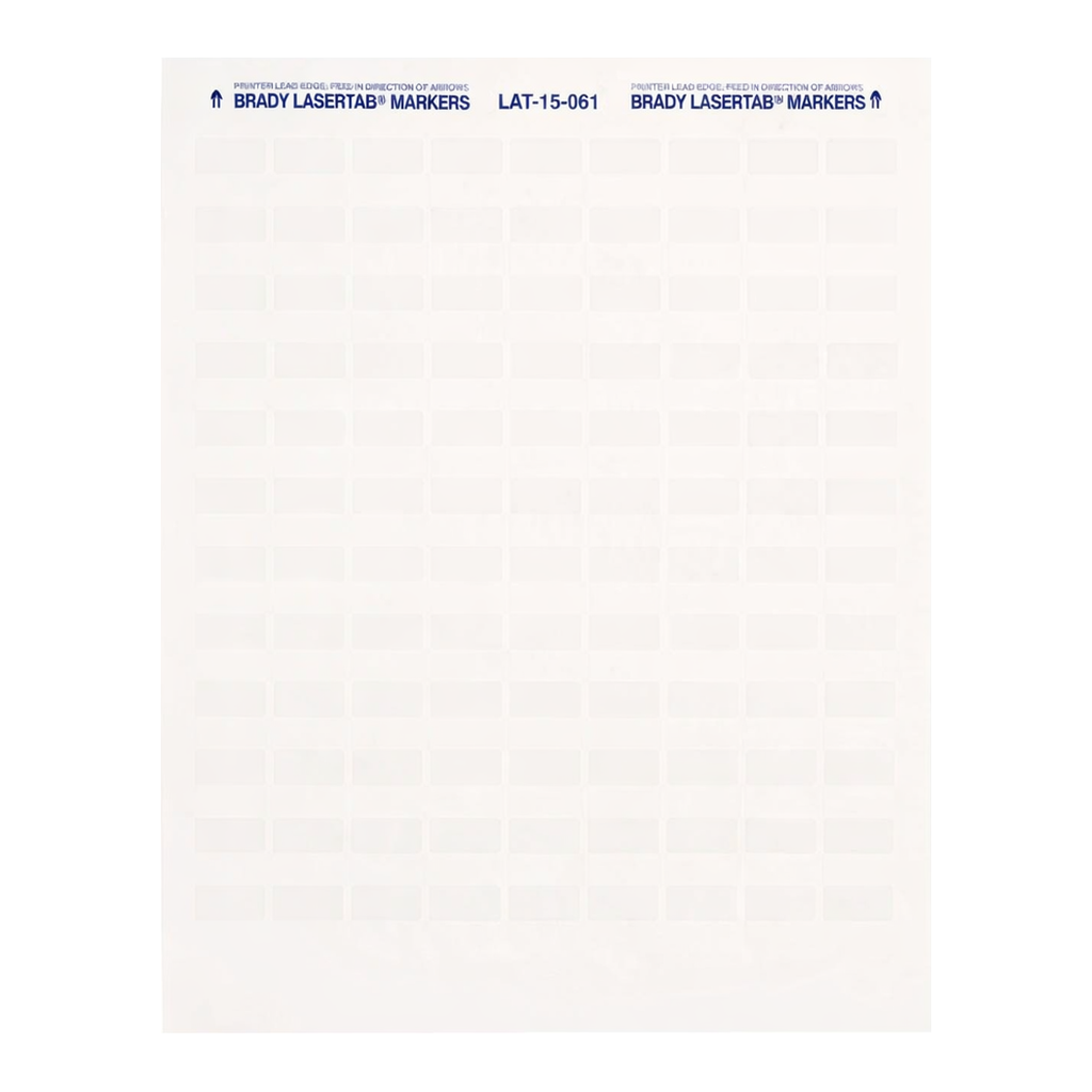 Brady LaserTab Series Self-Laminating Polyester Labels