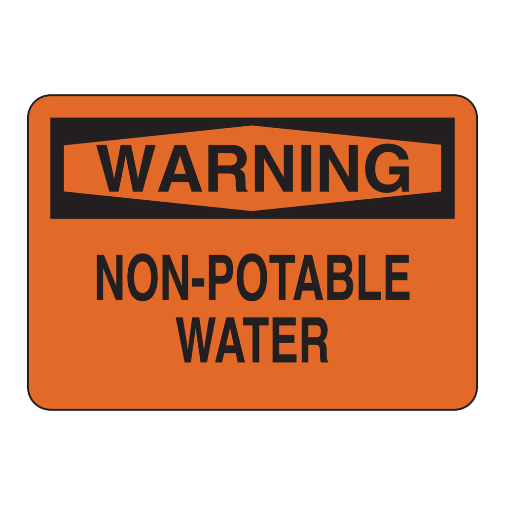 Brady WARNING Non-Potable The Water Sign