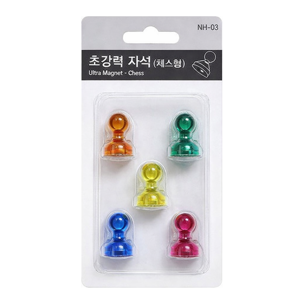 OFFICENEX 체스형 초강력자석 세트 중 NH-03 5개입(Ø15mm)