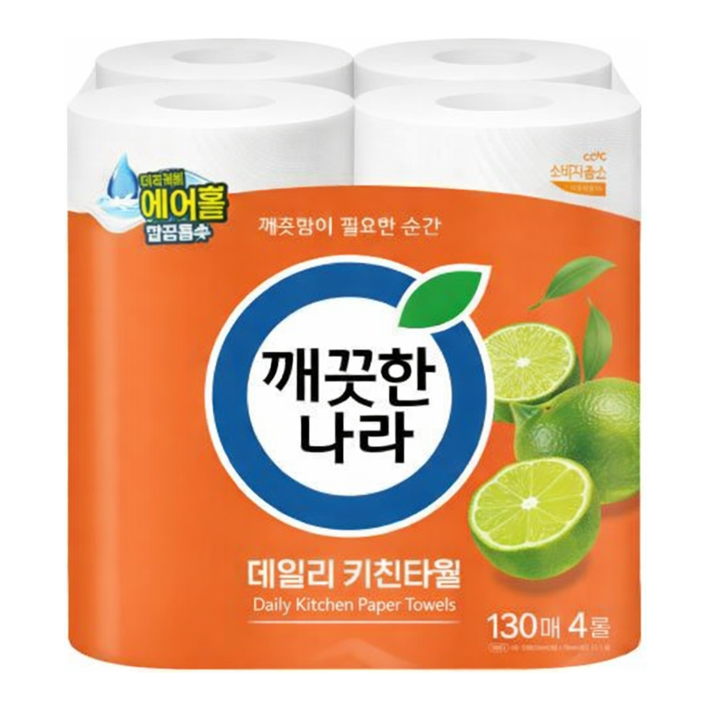 OFFICENEX 깨끗한나라 데일리 키친타올(130매*4롤)