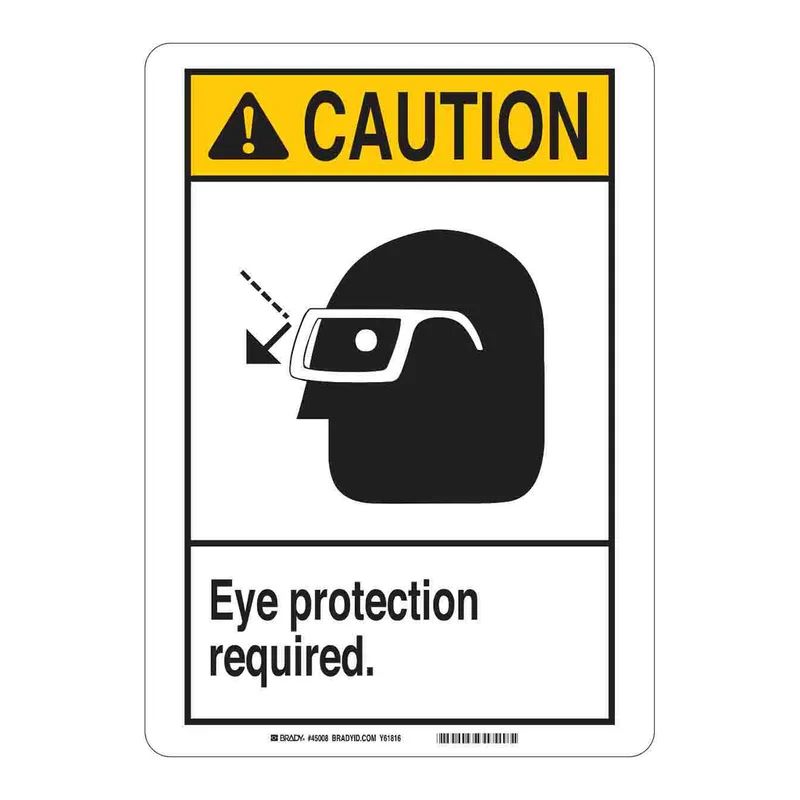 Brady CAUTION Eye Protection Required Sign