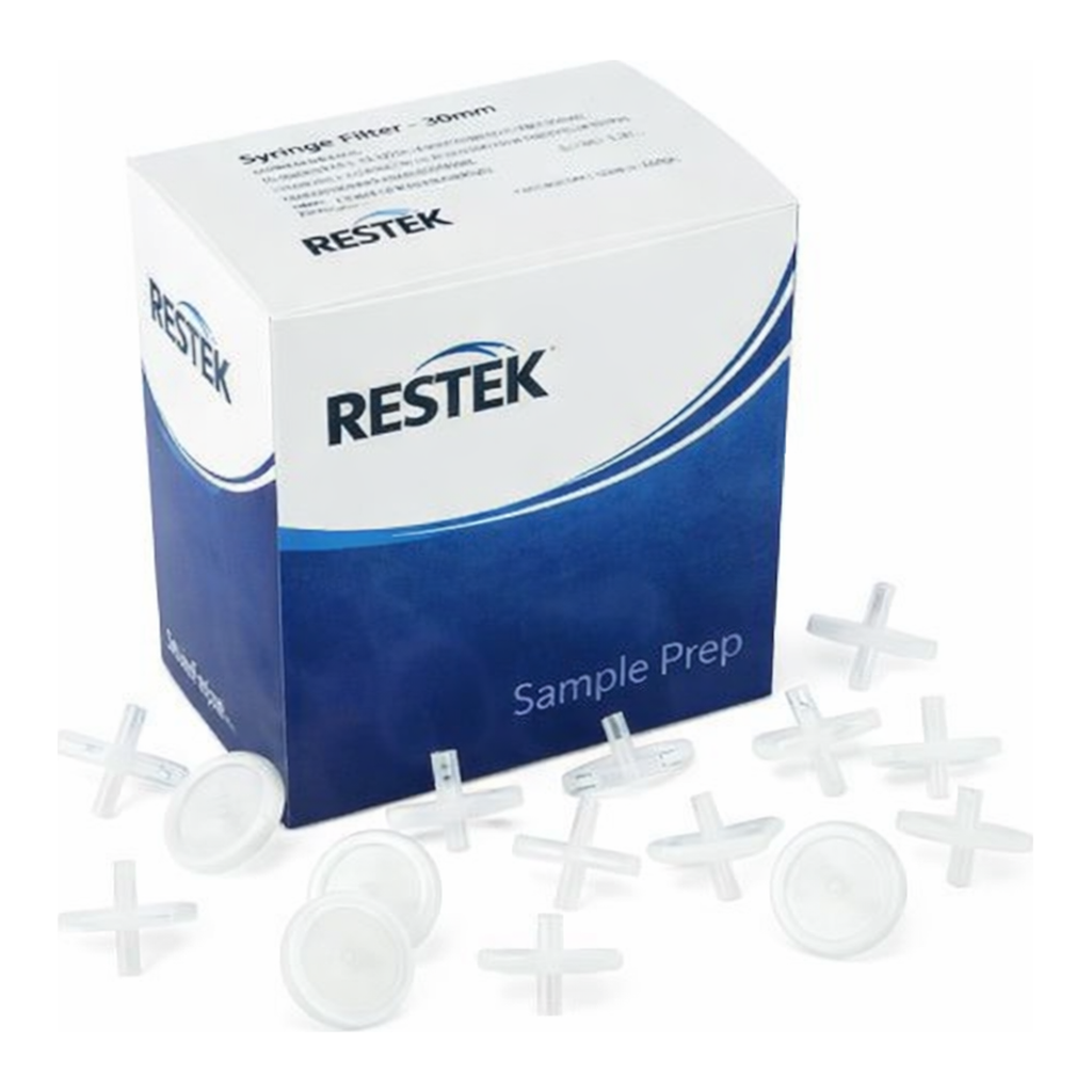 Restek Syringe Filter, 30mm, 0.22um PTFE White Luer Lock 100-pk