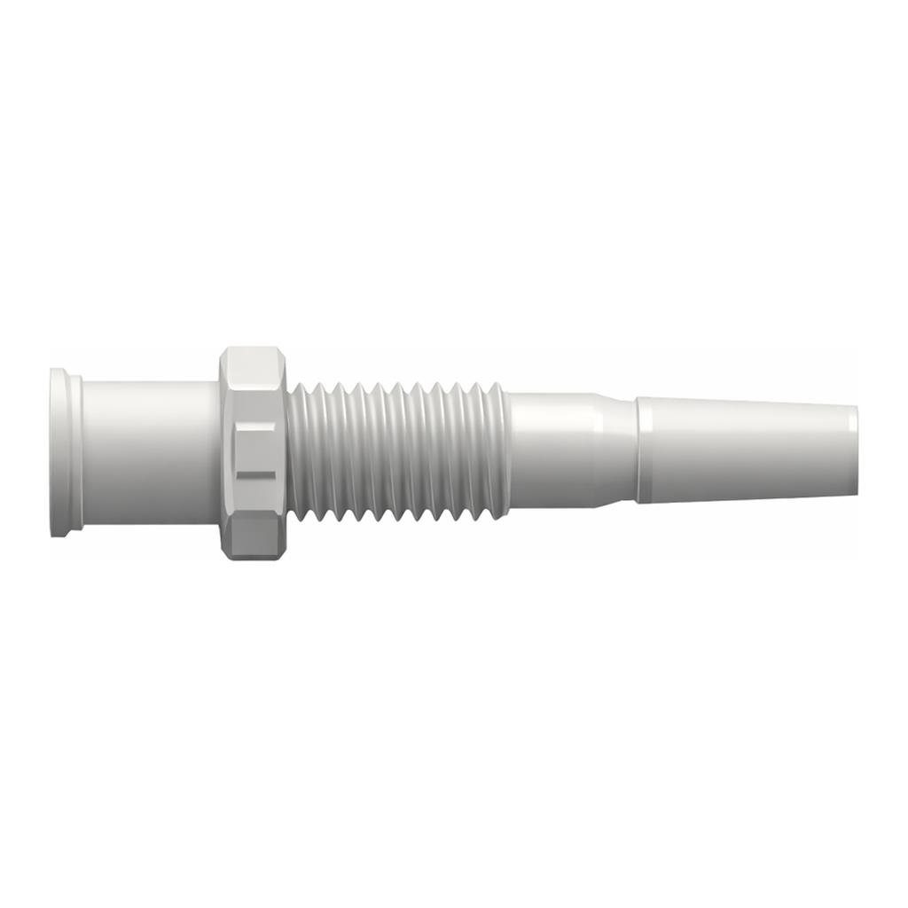 Female Luer Thread Style Panel Mount 1/4-28 UNF to Male Luer, Used with FSLLR Lock Ring