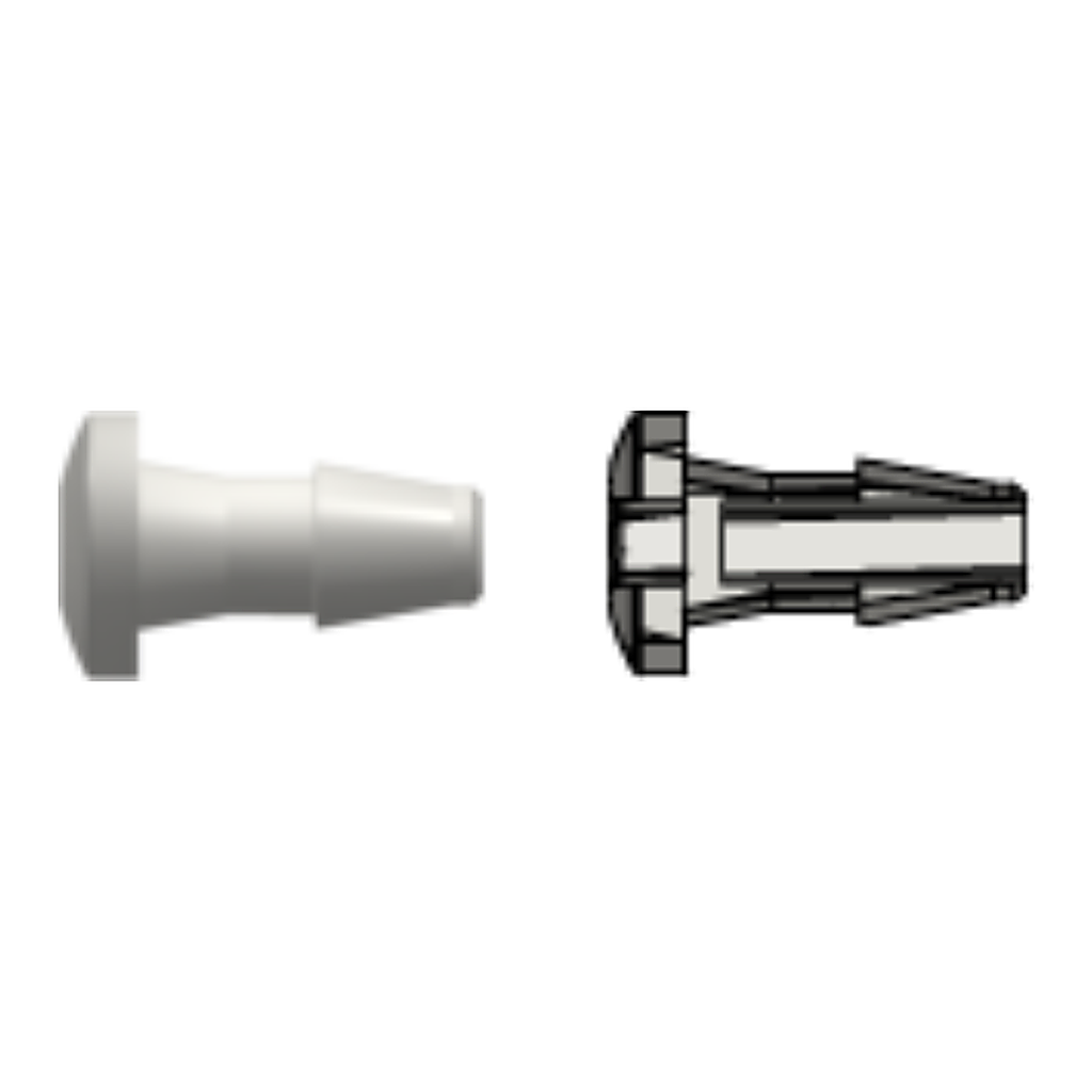 Press-In Plug with 200 Series Barb, 1/16` (1.6 mm) ID Tubing