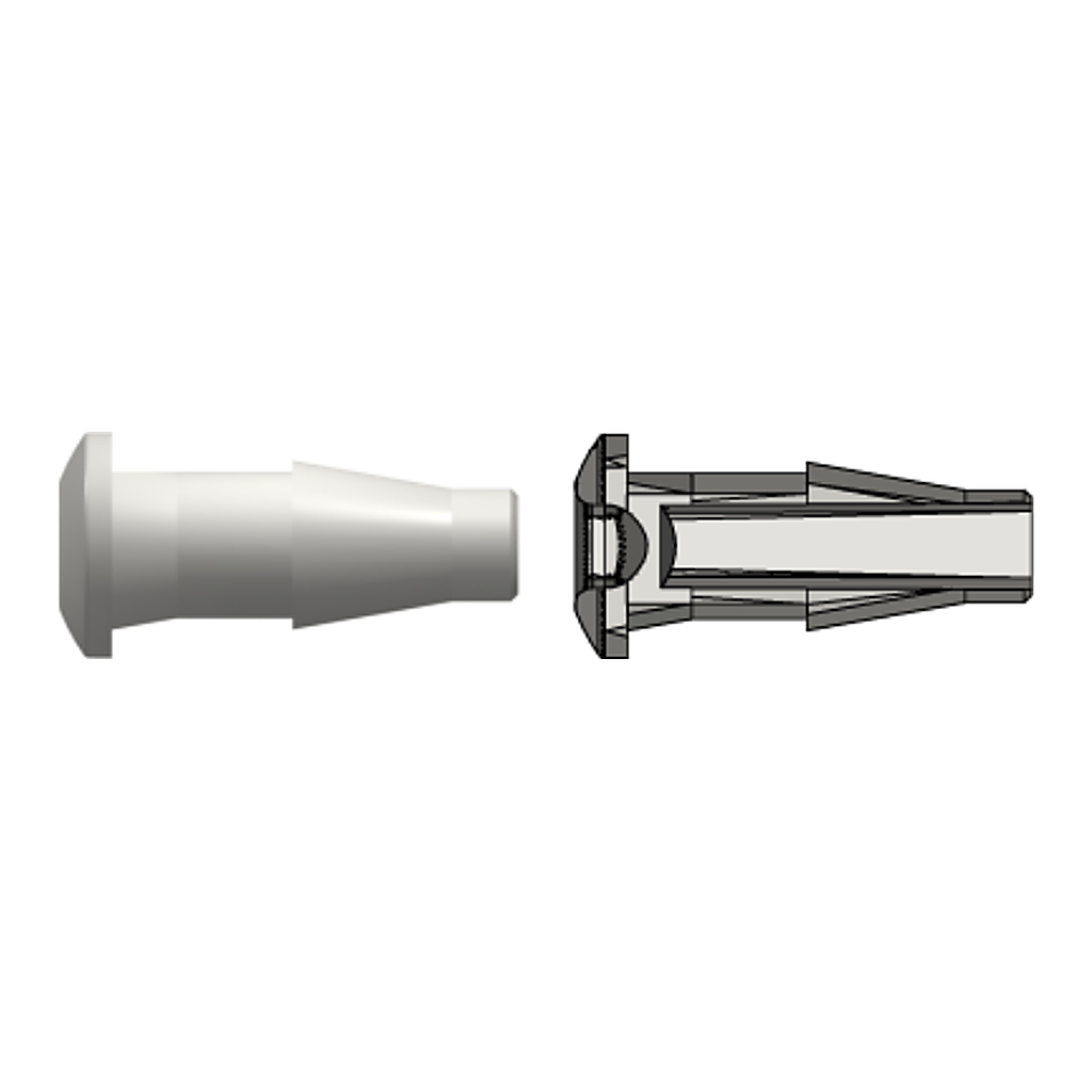 Press-In Plug with Classic Series Barb, 5/32` (4.0 mm) ID Tubing