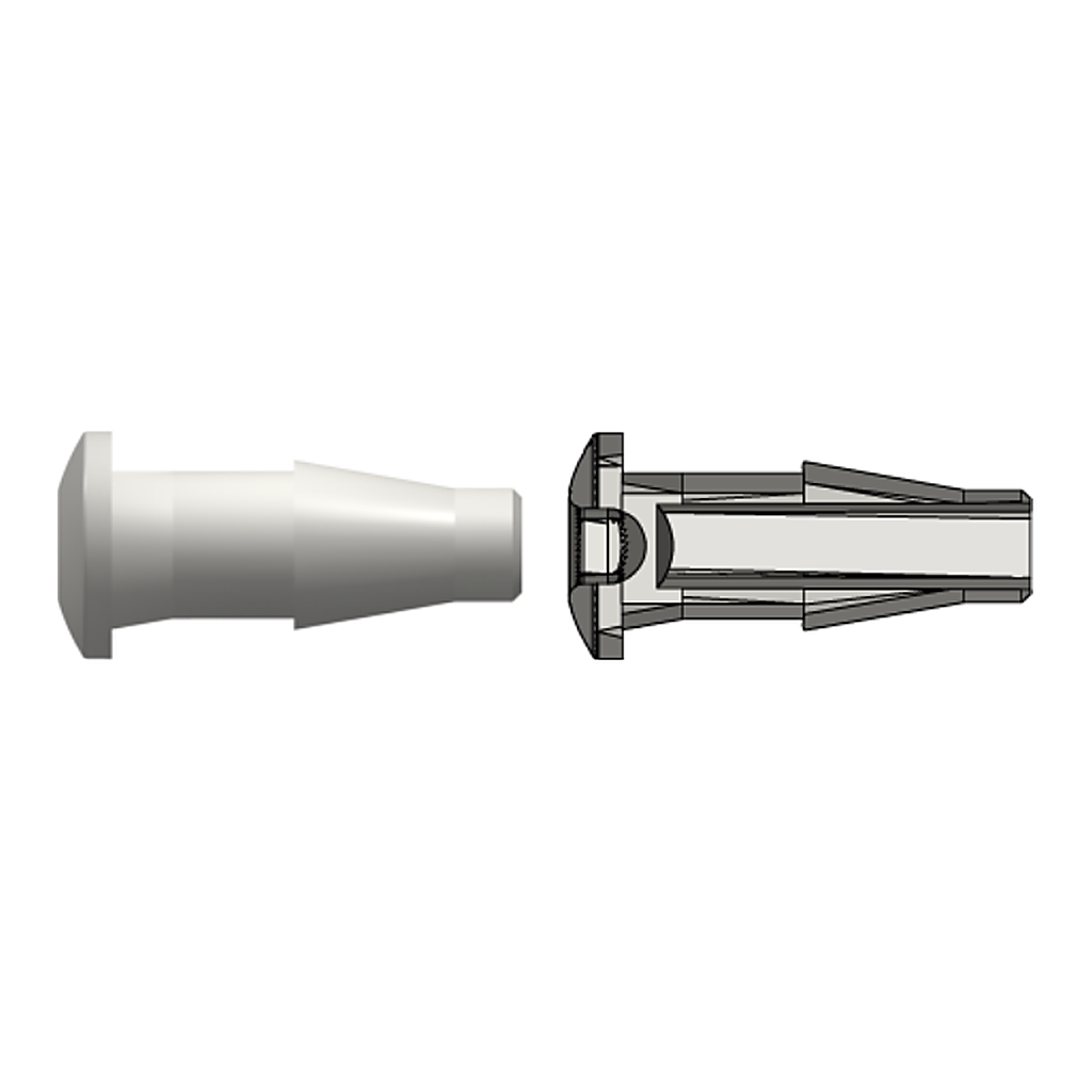 Press-In Plug with Classic Series Barb, 3/16` (4.8 mm) ID Tubing