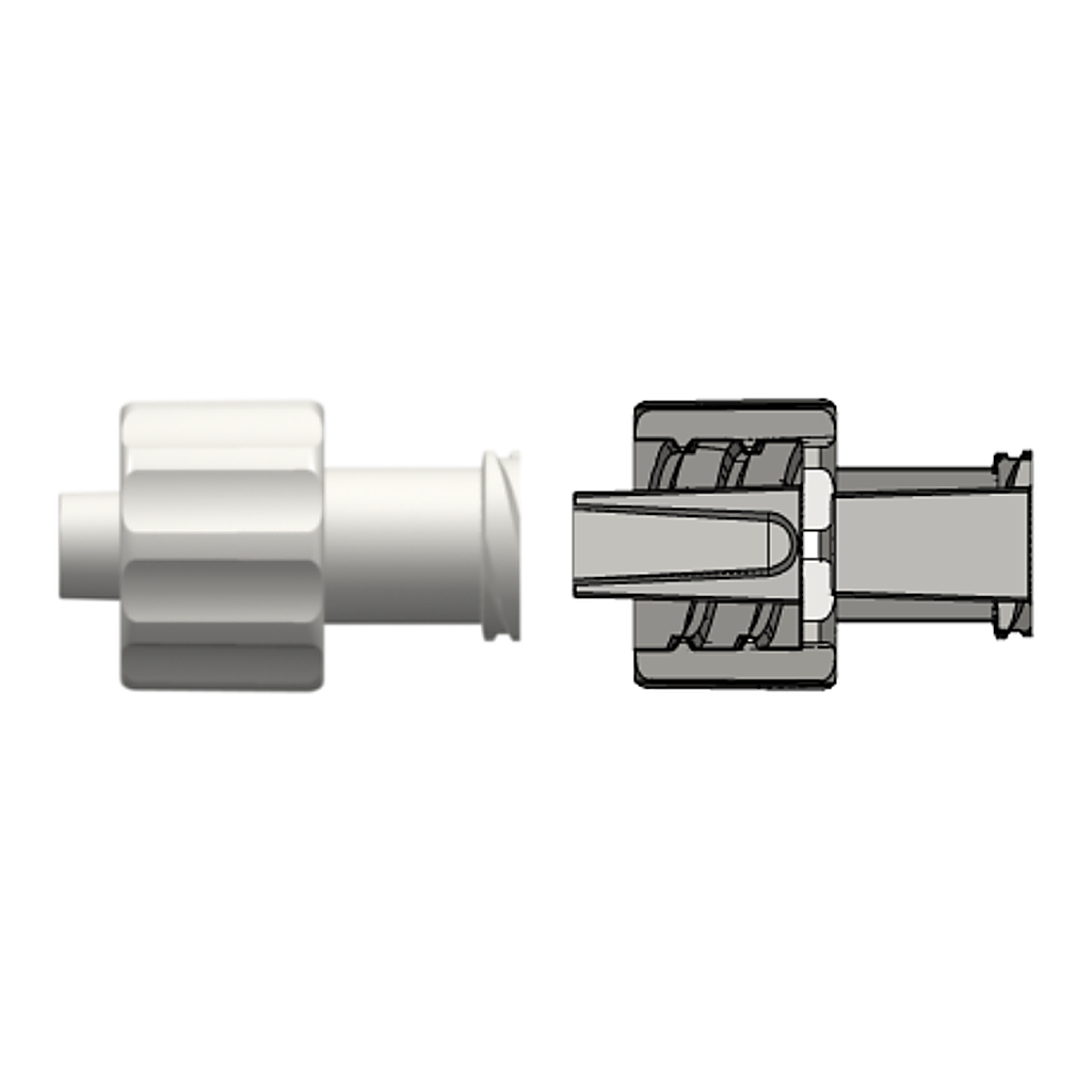 Male Luer Integral Lock Ring to Female Luer Thread Style Plug